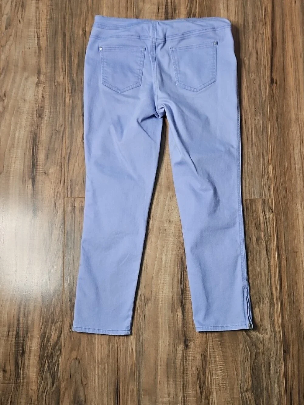 Chicos Womens Perfect Stretch Periwinkle Ankle Zip Jeans Size 0 Small 4